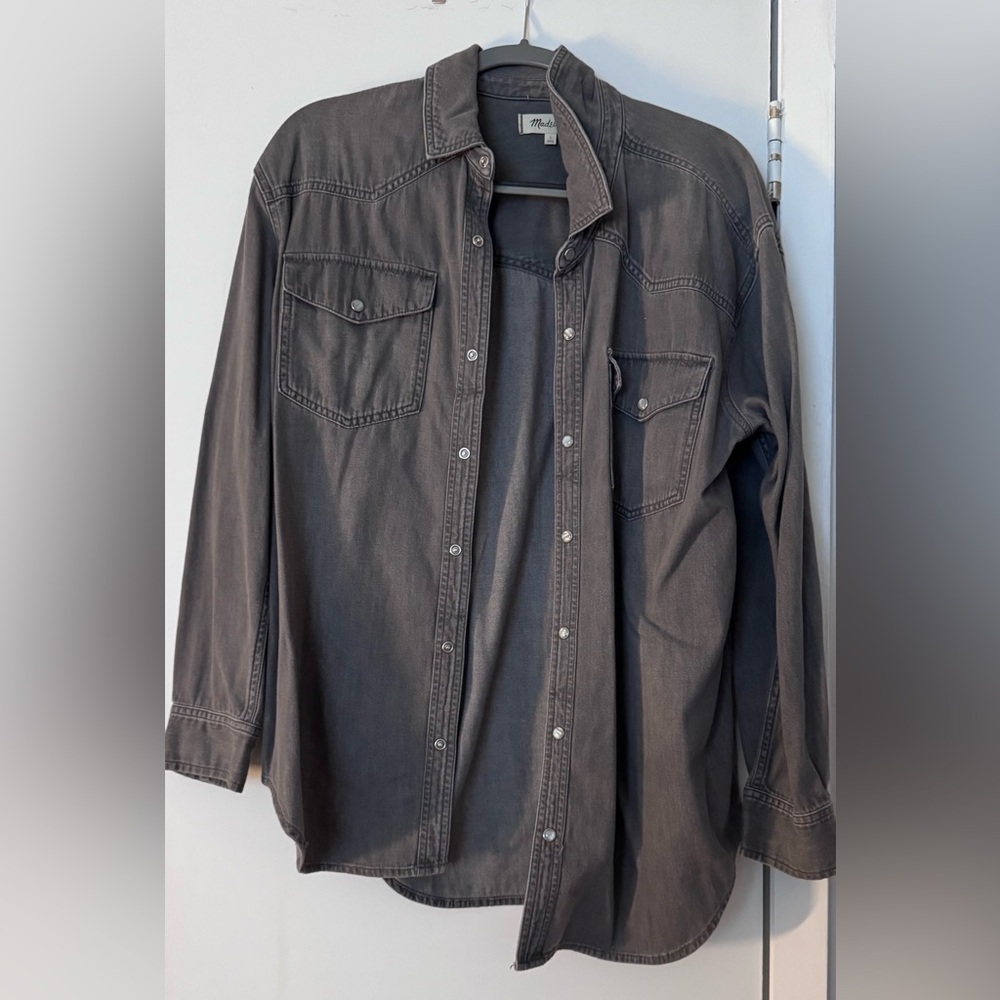Madewell Gray Button Down Shirt